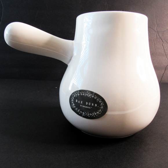 Rae Dunn White/Black Hot Cocoa Pitcher w/Handle - Picture 4 of 7